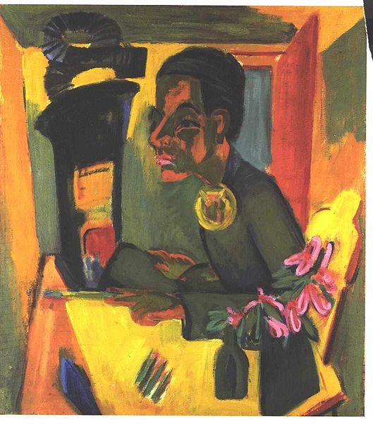 Ernst Ludwig Kirchner Selfportrait with easel